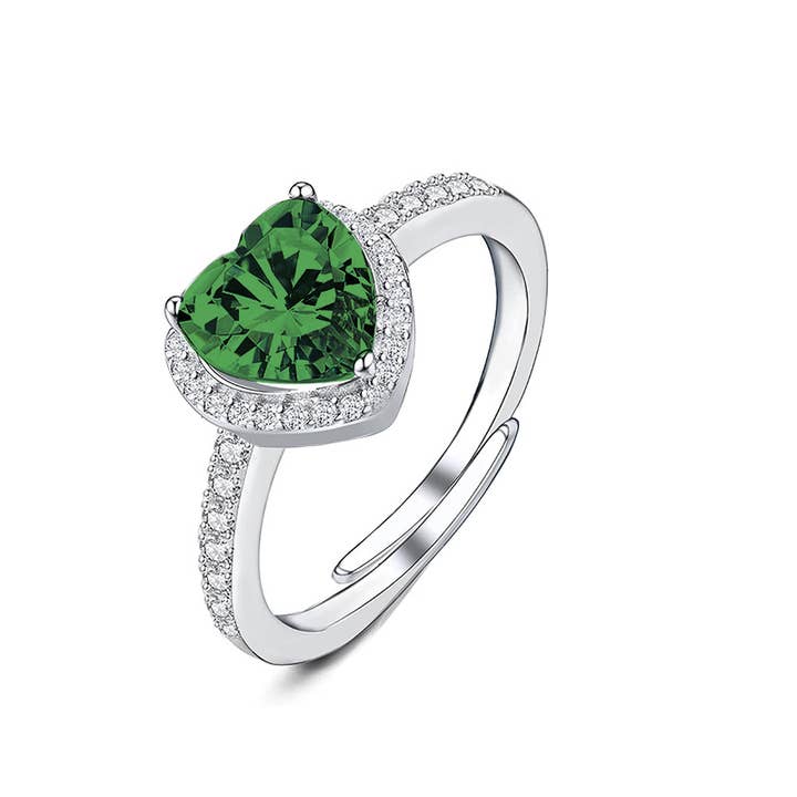 AMORINO SRL - Wholesale Engagement Ring - ADJUSTABLE RING WITH HEART ZIRCON - MY25616B4743