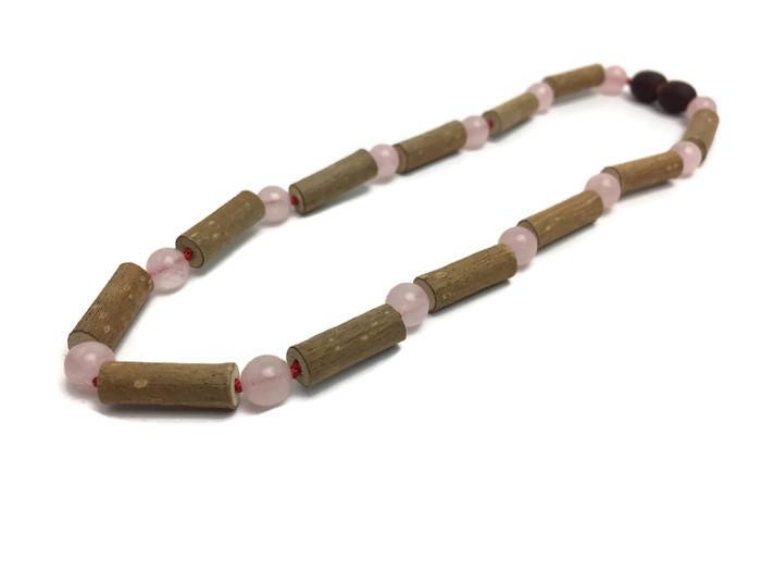 Baltic Essentials – wholesale Beaded/pearl necklace – Hazelwood GERD Colic Reflux Eczema Pink Rose Quartz Necklace0