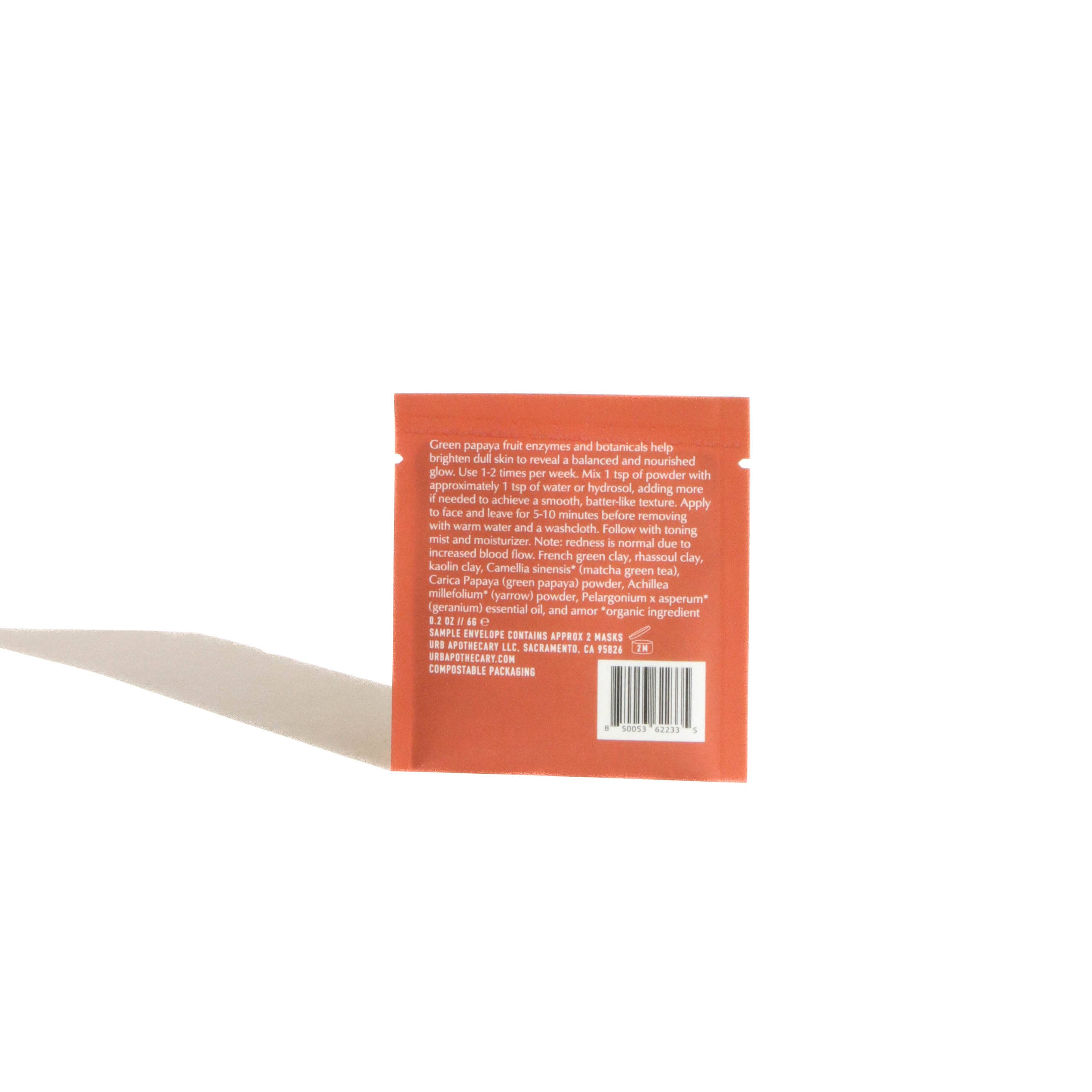 Urb Apothecary - Wholesale Skincare Face Mask - Matcha Enzyme Mask Packet - Biodegradable + Gentle Detox3
