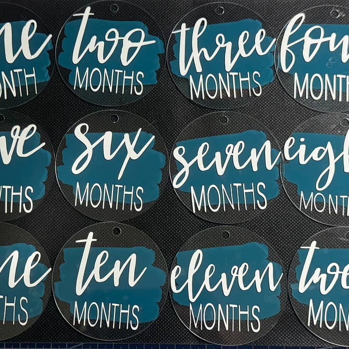 Personalised Baby Milestone Discs for wholesale by LLJ Creations