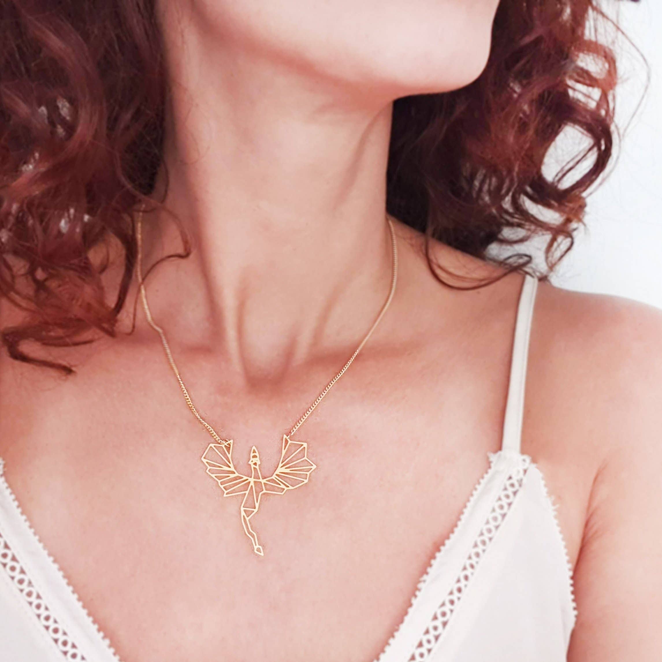 Shany Design Studio – Colar pingente/pendente por atacado – Colar Dragão Dourado/Prateado5