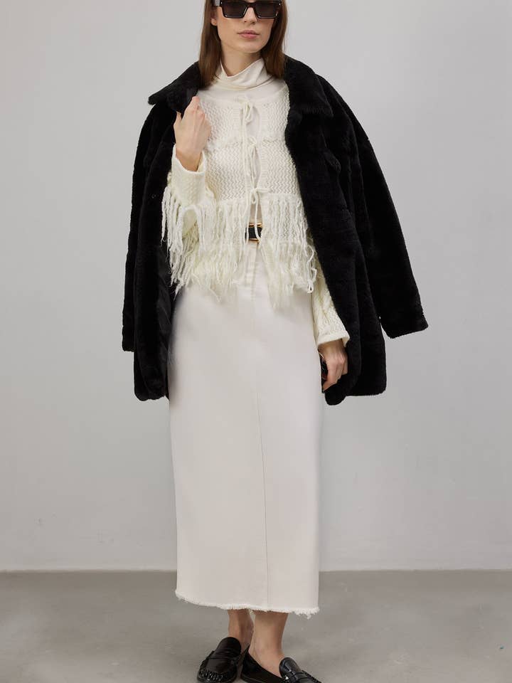 FRINGED KNITTED CARDIGAN for wholesale by Touché Privé