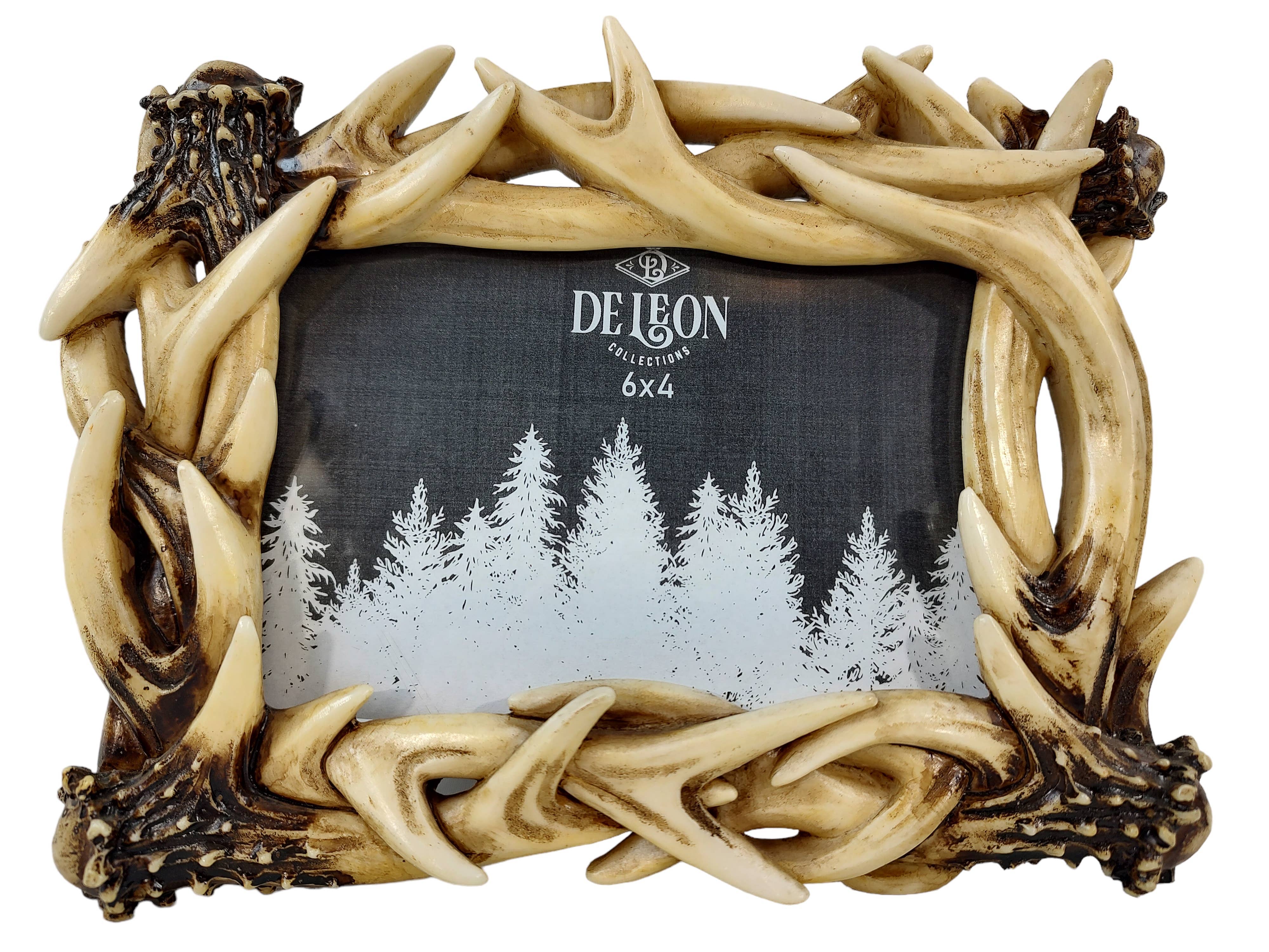 De Leon Collections - Wholesale Picture Frame - Intertwined Deer Buck Antler 6” x 4” Photo Picture Frame0