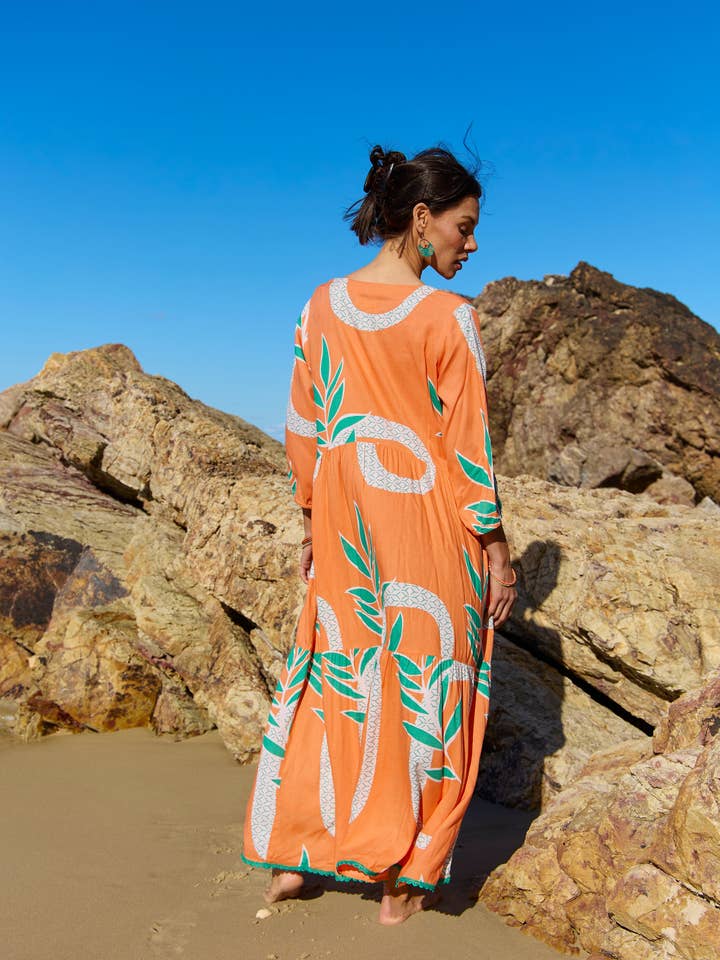 Orange Penny Maxi Tulum for wholesale on Faire8
