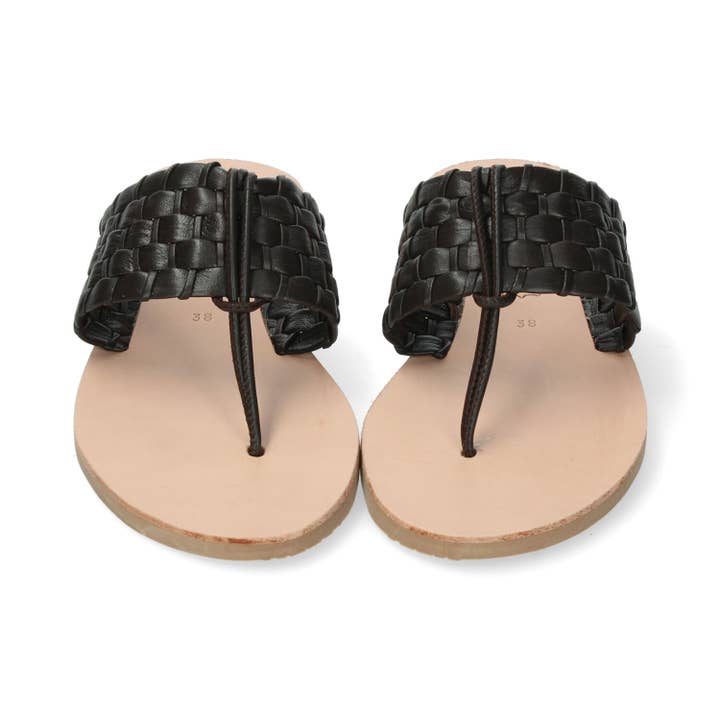 Damtoffel med svart flätad rem för wholesale av Ria Menorca