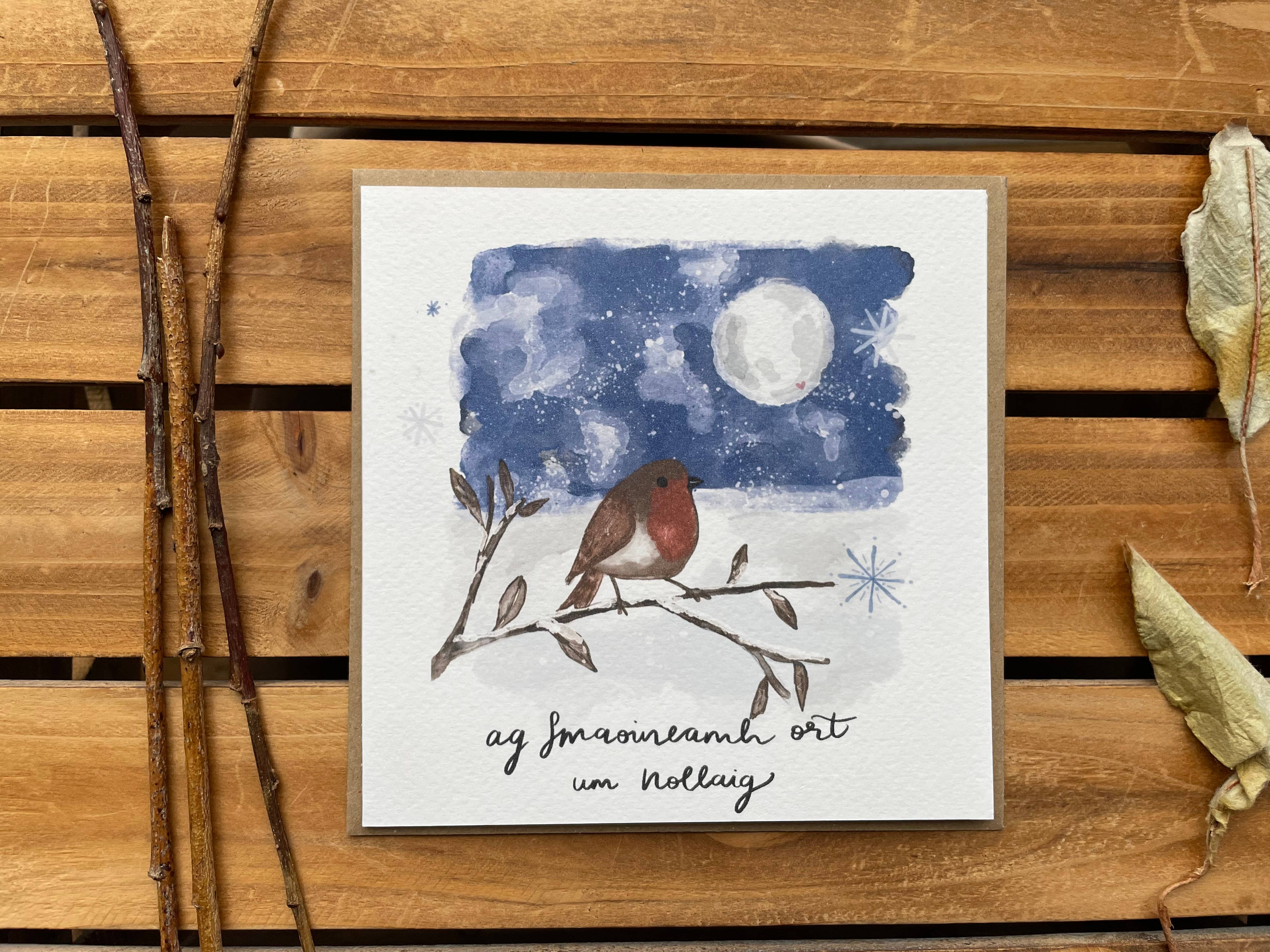 PaperTwigs Designs - Wholesale Christmas Card - Ag Smaoimheamh Ort um Nollaig