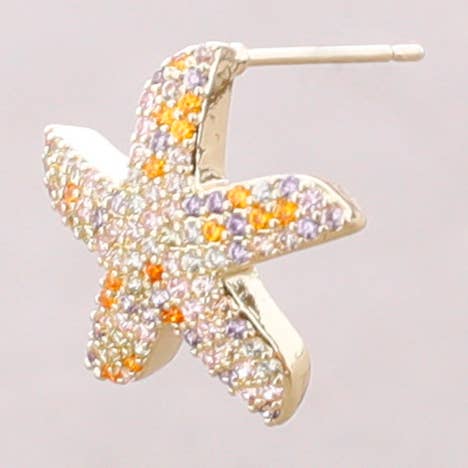 Zeester Drukknop Oorbellen Kristallen voor wholesale door Sonata