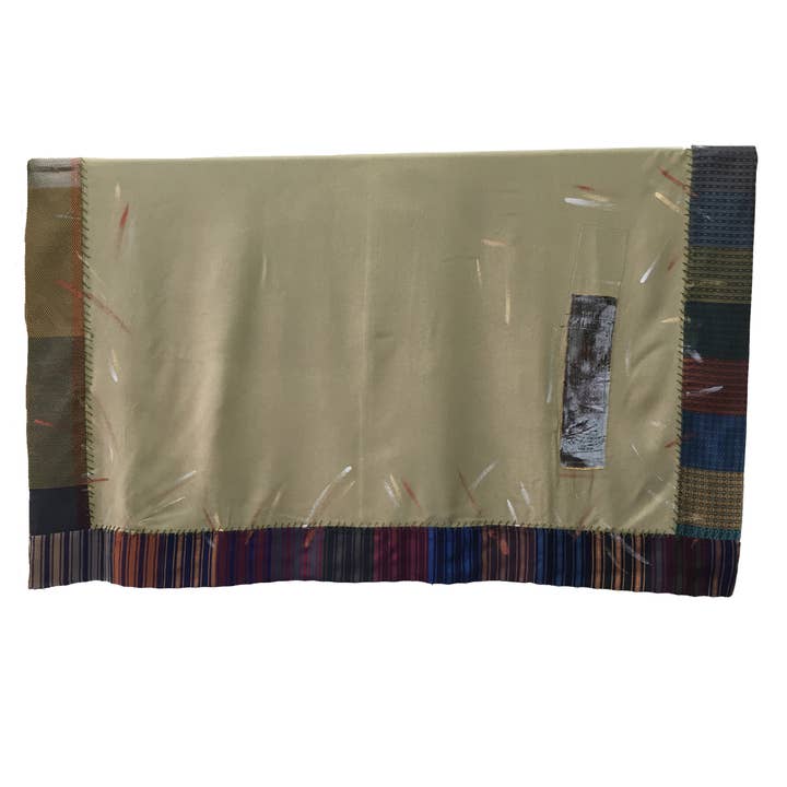 Zijden plaid met verfraaide stiksels voor wholesale door Eugenio Vazzano - Fatto in Sicilia