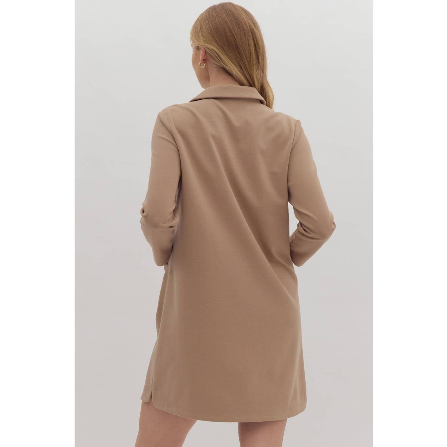 STYLE USA – Engroshandel Kjole - Dame – Massiv minikjole med v-hals krave8