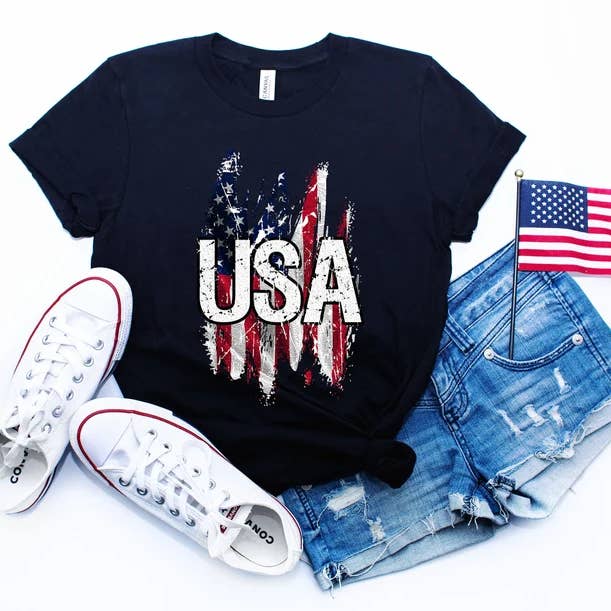USA American Flag T-Shirt for wholesale by VibeClothing