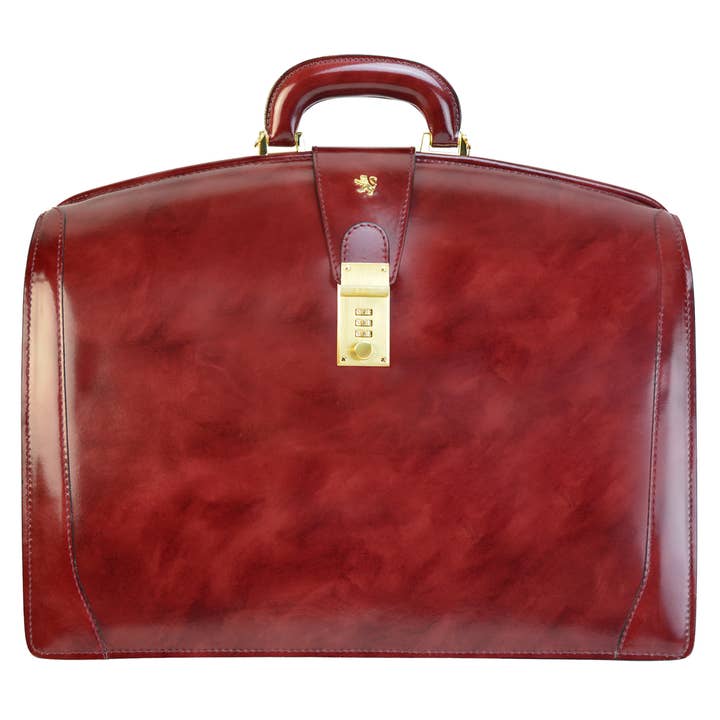 Pratesi - Wholesale Briefcase - Unisex - Brunelleschi Briefcase in Cow Leather- Radica Chianti