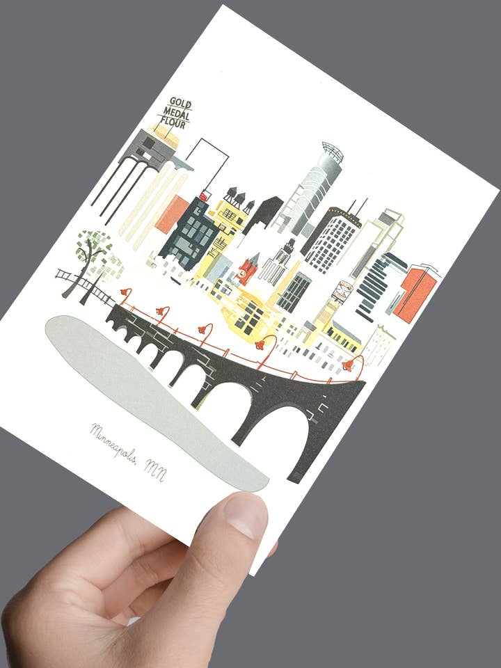 Minneapolis Postcard 5x7 for wholesale by Albie Designs