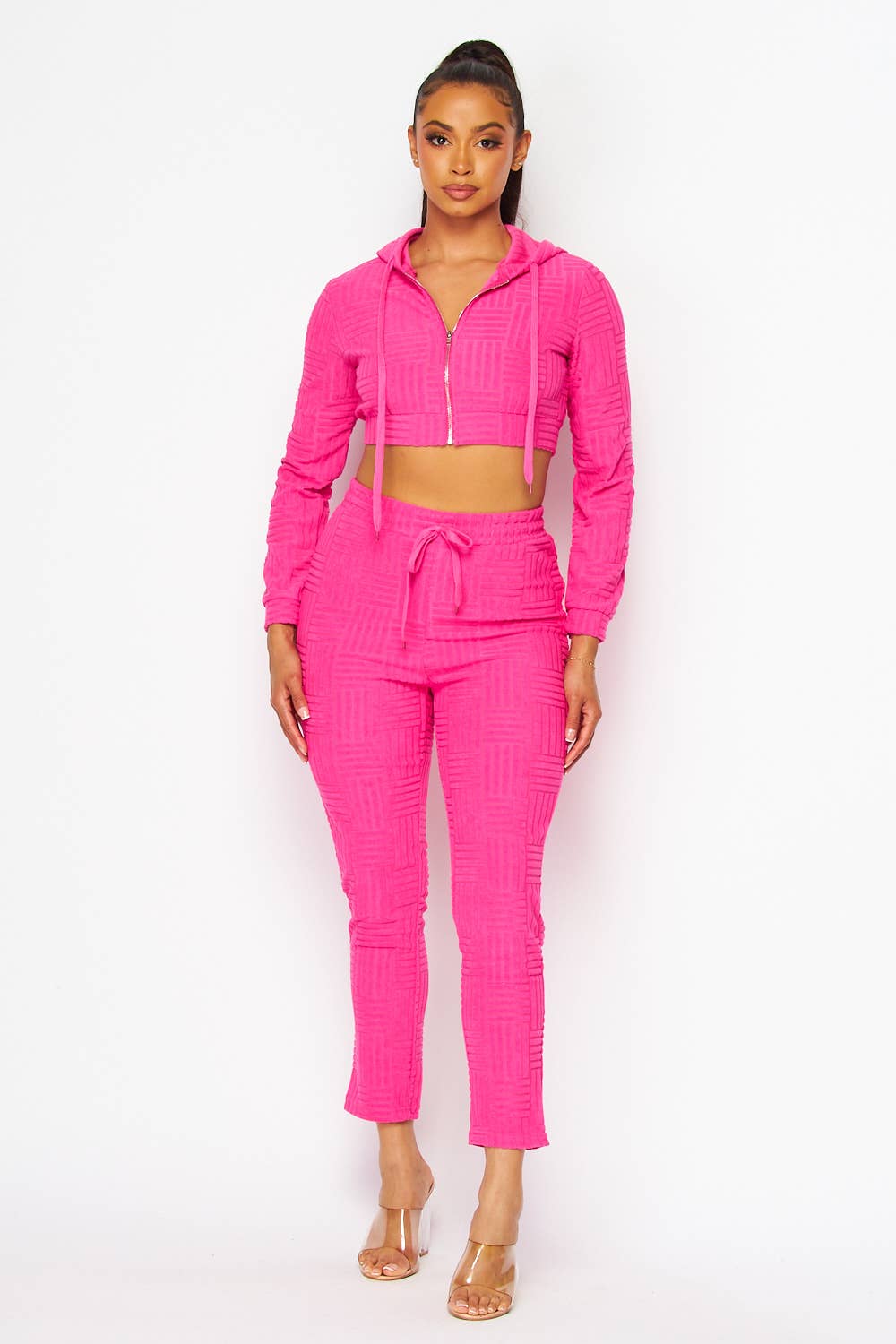 5besties inc – wholesale Top & pants set (NOT Loungewear) – Women's – CROP HOODIE JACKET AND PANTS SET6