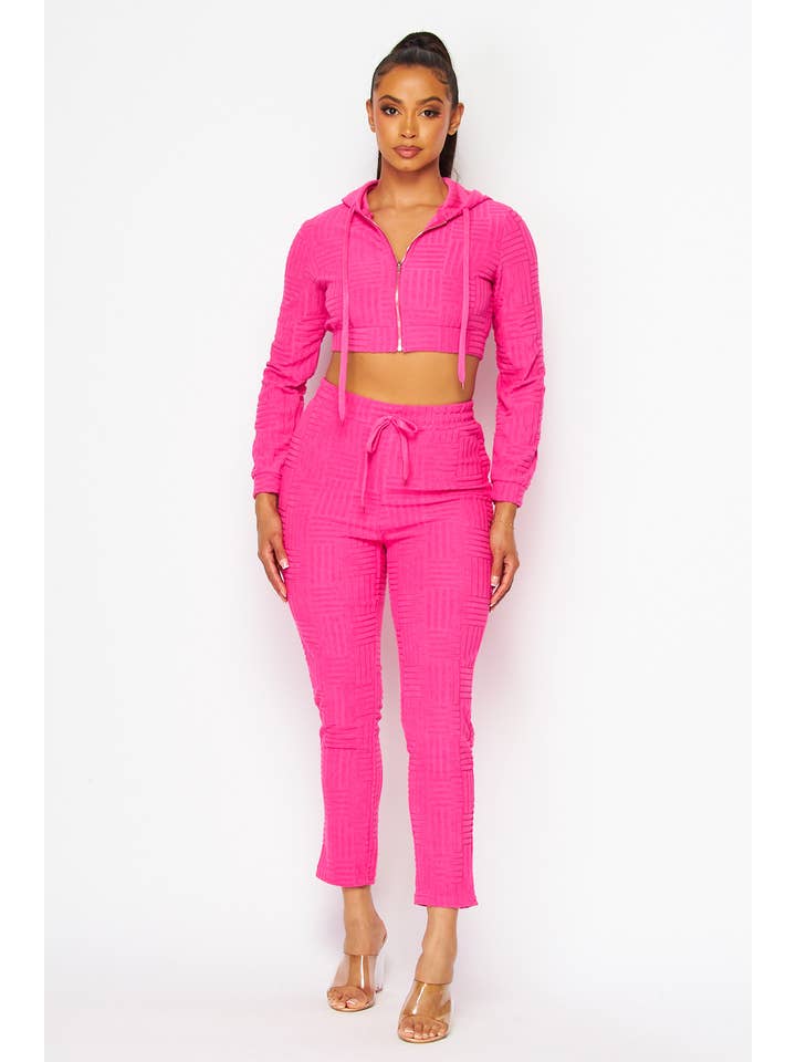 5besties inc – wholesale Top & pants set (NOT Loungewear) – Women's – CROP HOODIE JACKET AND PANTS SET6