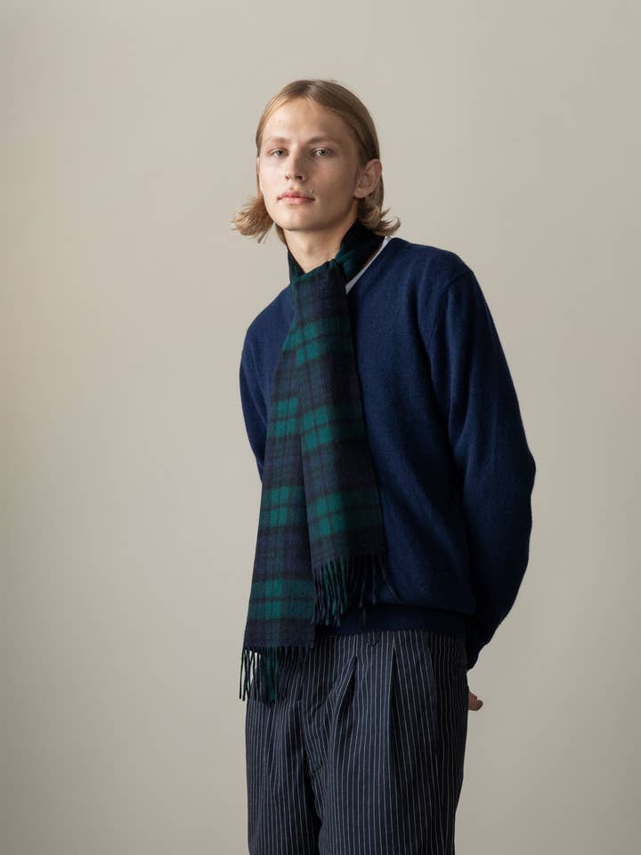 Heritage Tartan Cashmere Scarf - Blackwatch for wholesale by Kiltane