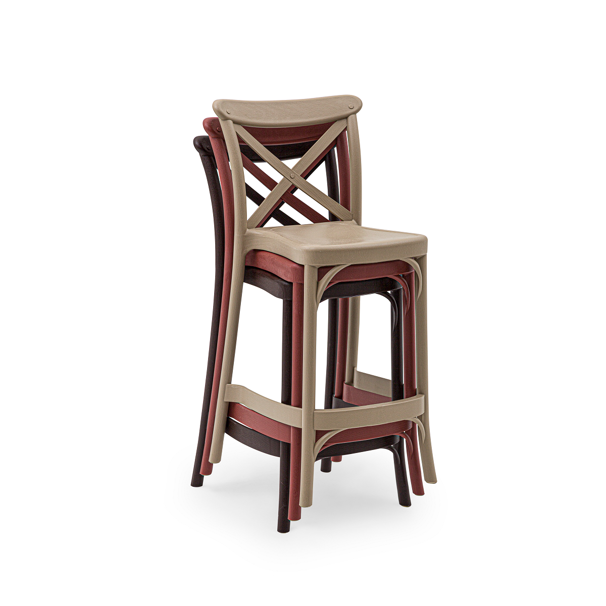 Casual Decore - Wholesale Stool - Patio Crossback Barstool 30" Commercial Grade - Box of 49
