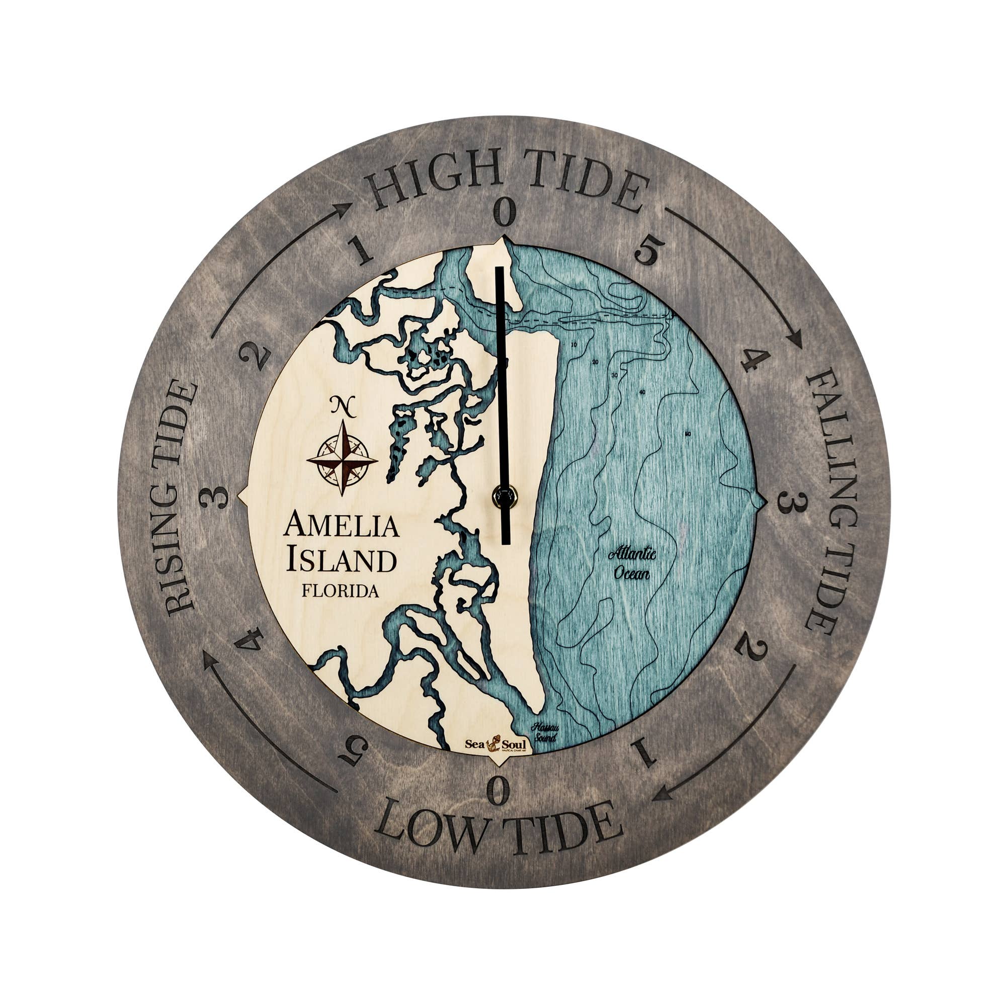 Sea & Soul Nautical Chart Art - Wholesale Wall Clock - Florida East Coast Nautical Chart Tide Clock-Many Locations31