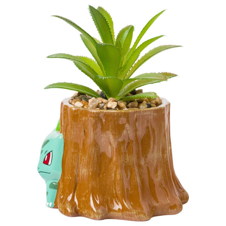 Silver Buffalo - Wholesale Artificial Plant - Pokemon Bulbasaur Mini Ceramic Planter with Faux Plant4