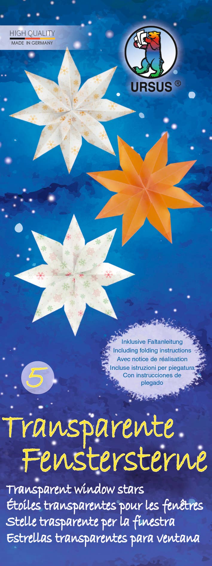 URSUS® / Buntpapierfabrik Ludwig Bähr GmbH & Co. KG - Wholesale Craft Supplies - Transparent window stars, sorting 05