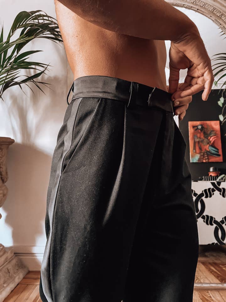 Black Classic Tuxedo Pants for wholesale on Faire5