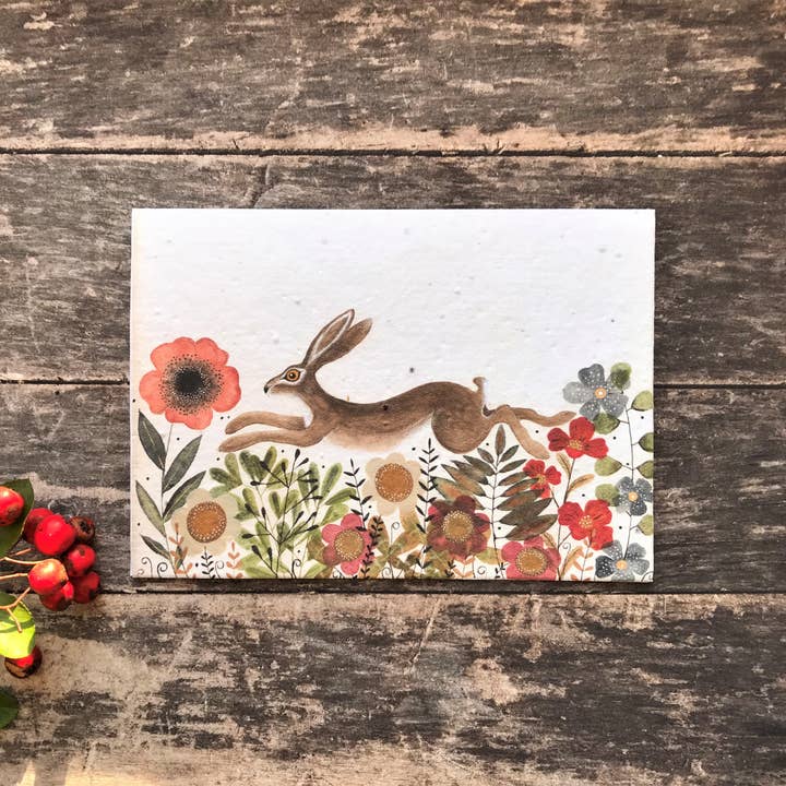 Erika's Whimsical Art – wholesale Birthday card – Plantable Seed Paper Birthday Card, Blank Inside3