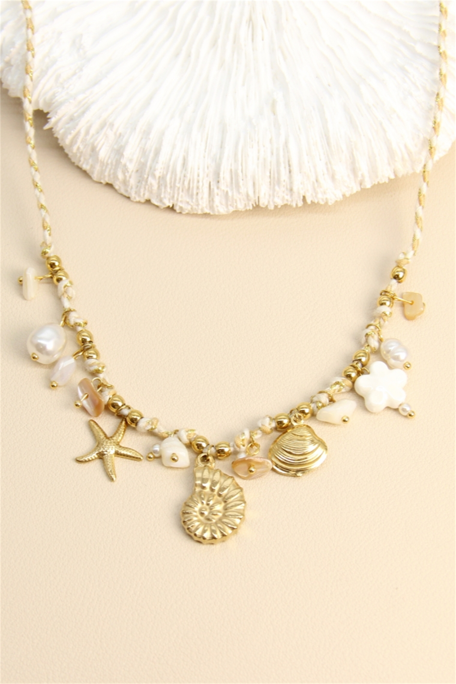 BELLISSIMA BIJOUX - Wholesale Pendant/Charm Necklace - Pink Shell Necklace – Mother-of-Pearl, Stainless Steel1