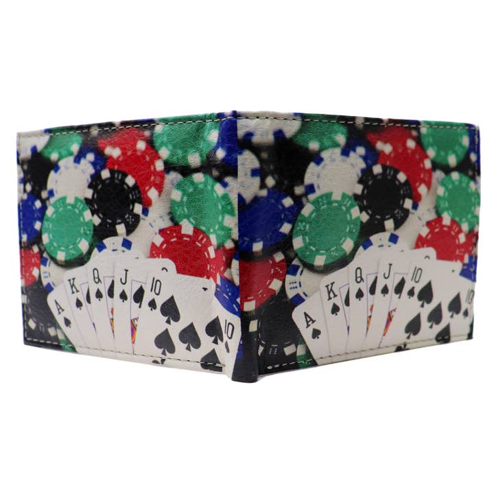 Buy Buy Luv LLC – Engroshandel Tegnebog – til mænd – Poker Chips Royal Flush Las Vegas Læder Bi-Fold Tegnebog5