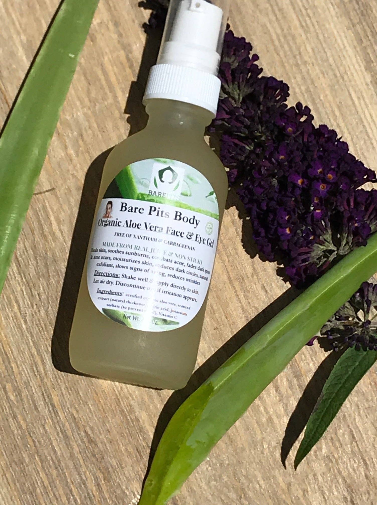 Bare Pits - Wholesale Aloe Spray/Cream - Organic Aloe Vera Gel1