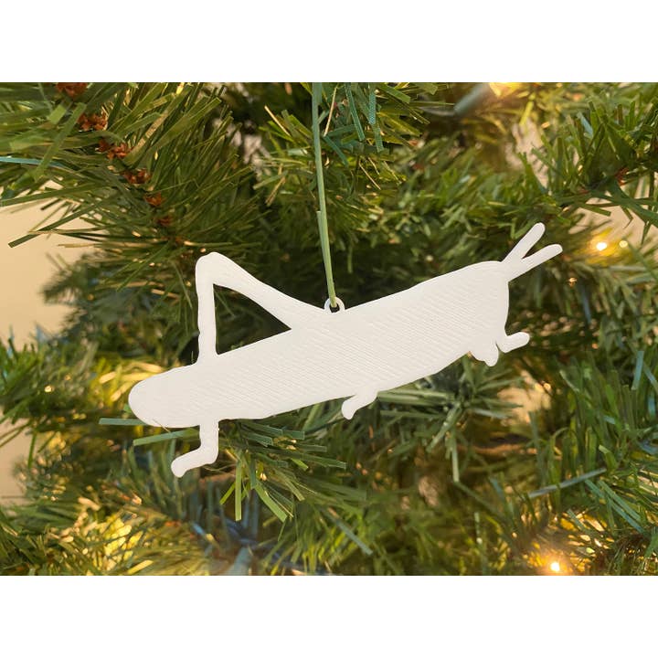 Ornamento a forma di cavalletta - acrilico (bianco) per la vendita all'ingrosso da parte di Economy Ornament