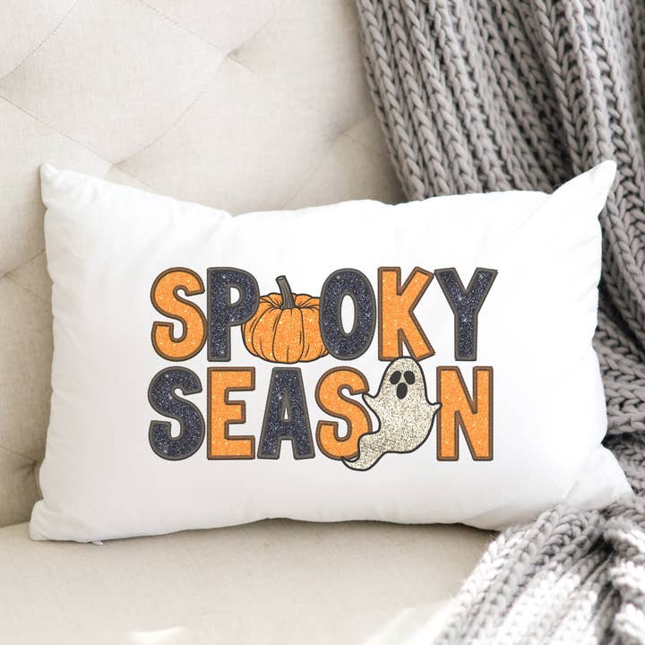 Spooky Season Farmhouse Lumbar Pillow for wholesale by Emma and the Bean