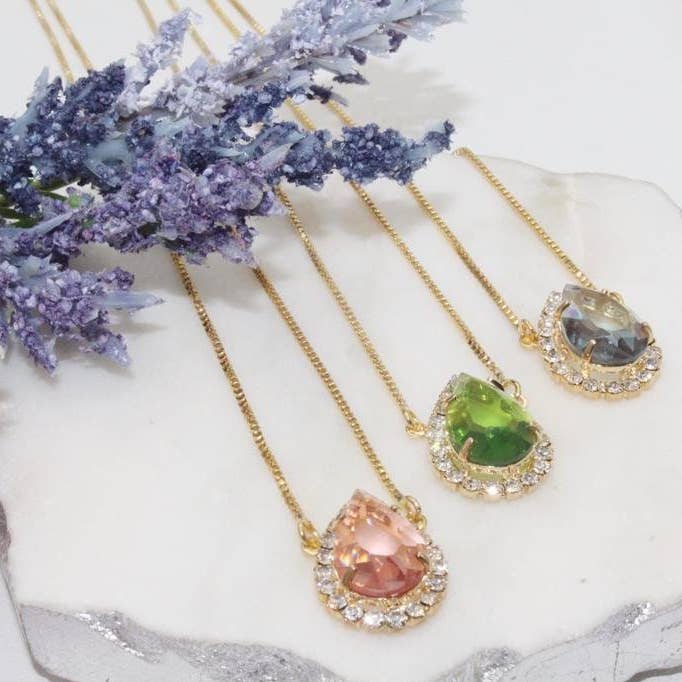 Trendy Tear Drop Micro Pave Cubic Zirconia Set for wholesale by Cherie by Cherie