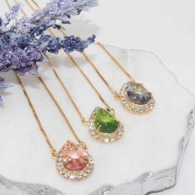 Trendy Tear Drop Micro Pave Cubic Zirconia Set for wholesale by Cherie by Cherie