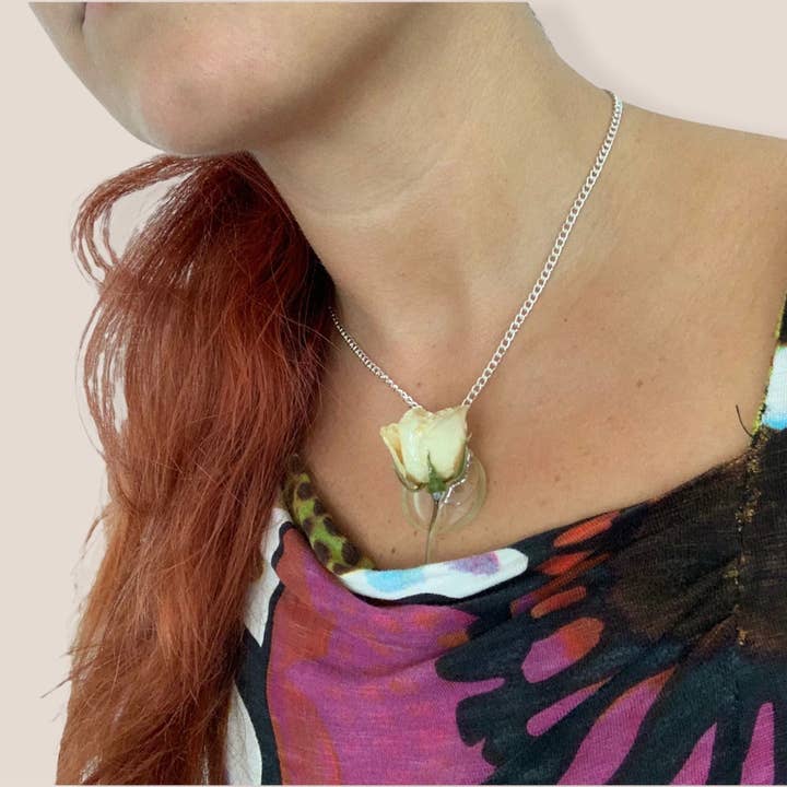 Colar de flor rosa real por atacado de Gleamlety