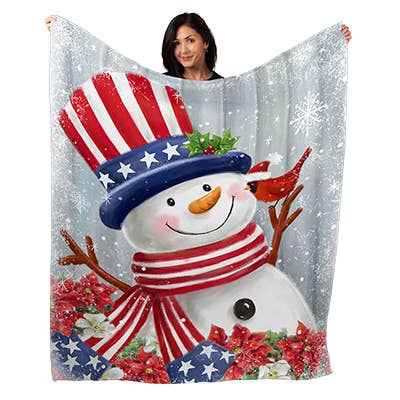 50" x 60" kerstsneeuwpop pluche minky deken voor wholesale door Artopia