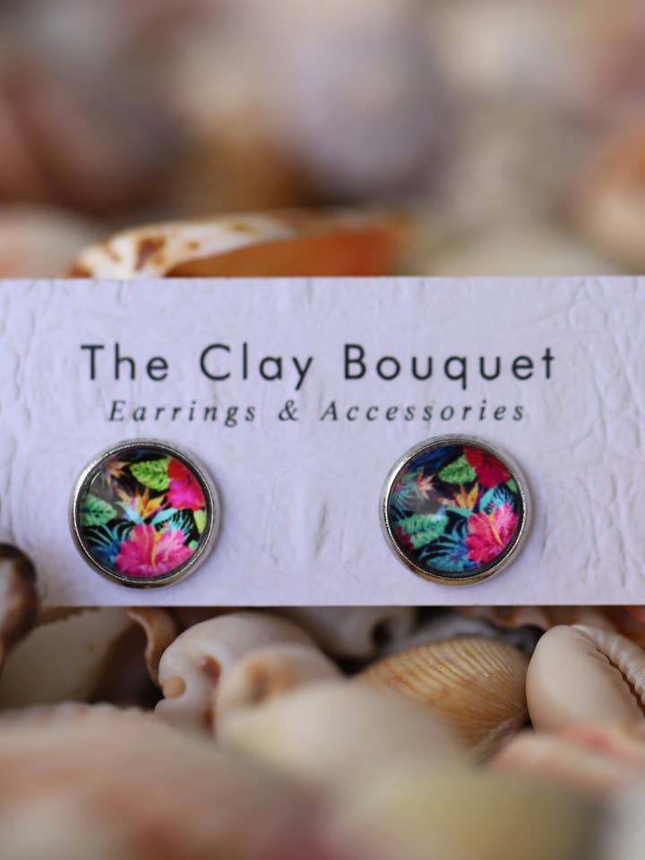 Cabochon earrings - 48 designs for wholesale by The Clay Bouquet