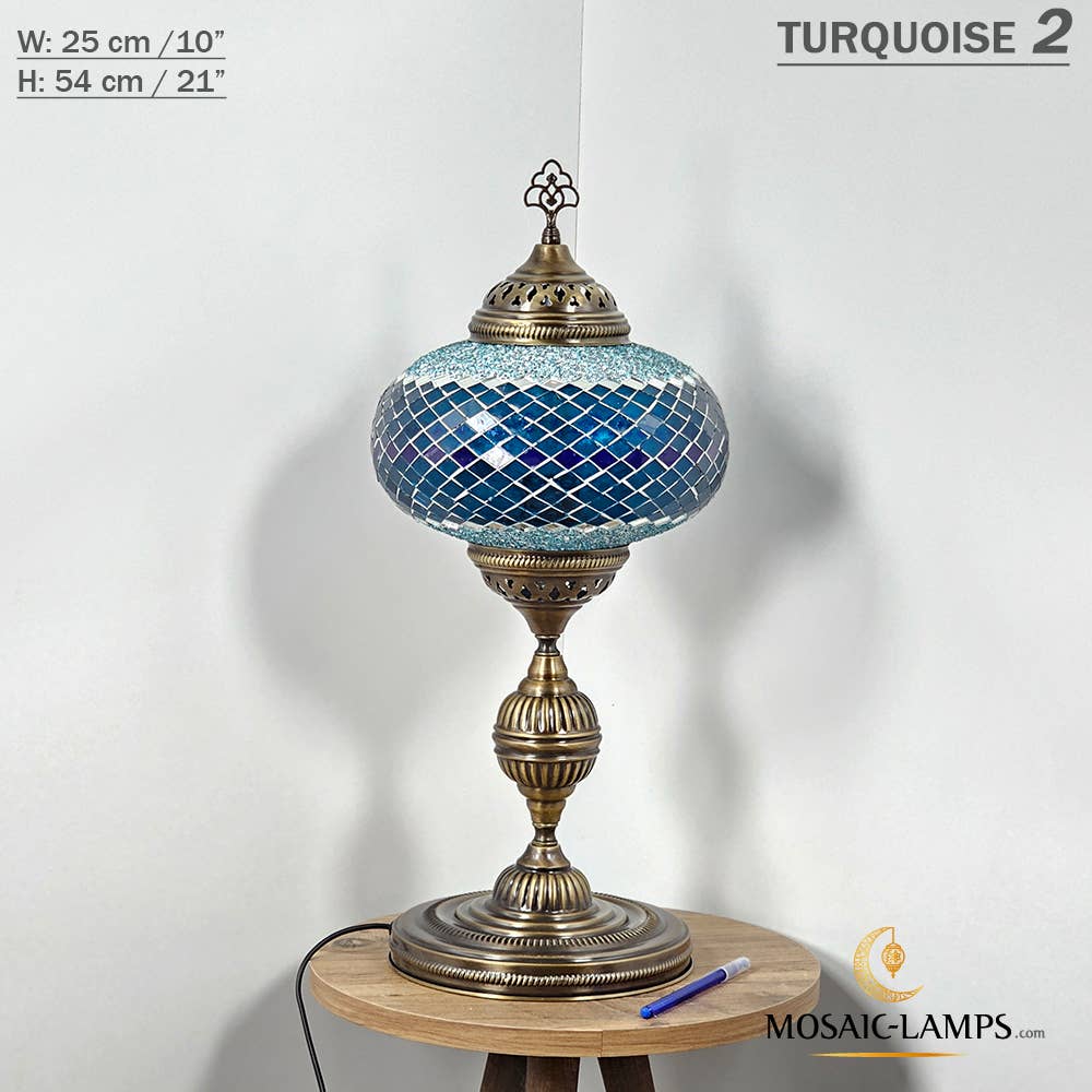 Mosaic Lamps - Wholesale Accent/Desk Lamp - 10+ Colors - Turkish Mosaic X Large Globe Table Lamp, Marrak74