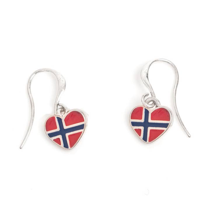 Norway Flag Hanging Earrings for wholesale by Scandinavian Specialties