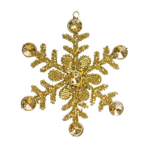 India Handicrafts Inc – Großhandel Verzierungs-Set – Schneeflocke Asst.6 aus Gold und Silber6