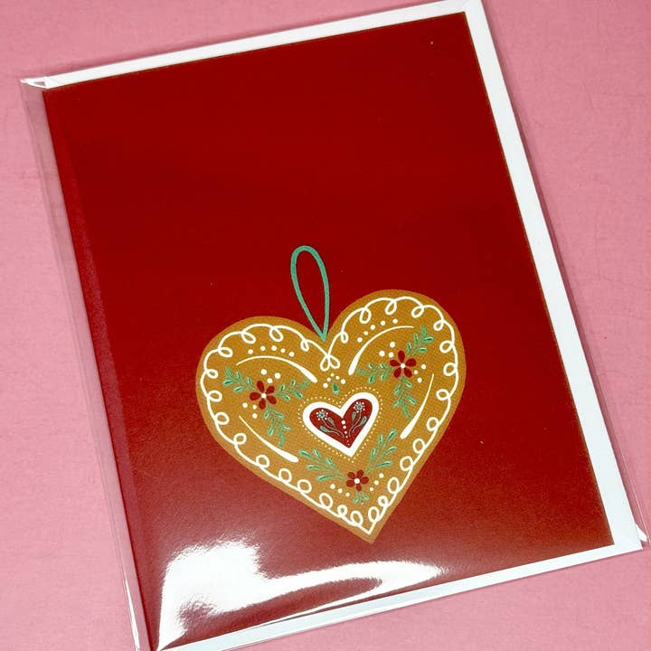 Gratulationskort, Folkkonsthjärta för wholesale av Maple and Oak Designs