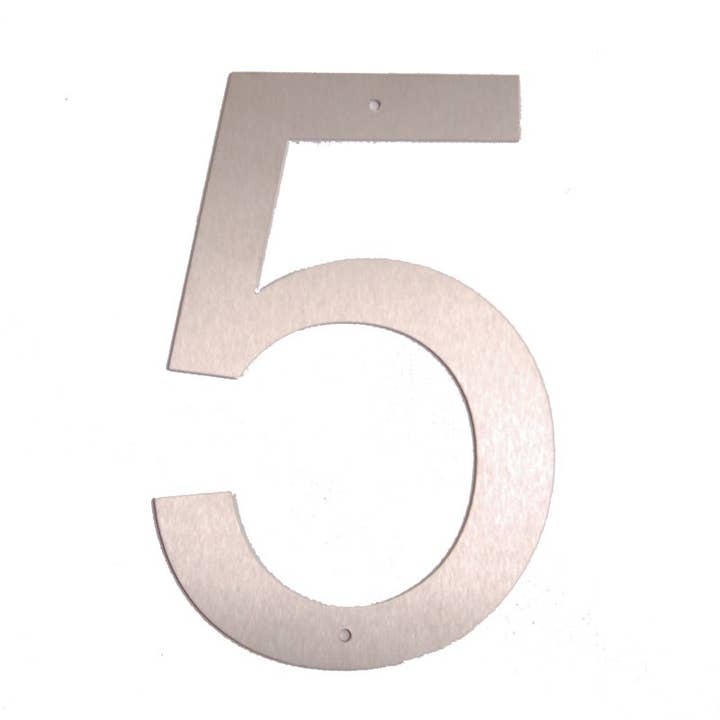 Stainless Steel Contemporary Number (Digit No 5) for wholesale by The House nameplate company