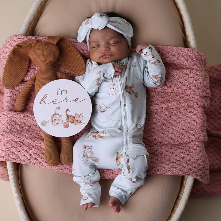 Kittens Organic Snugglesuit Convertible Romper for wholesale by Snuggle Hunny