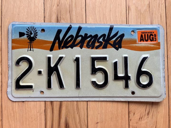 1993 Nebraska License Plate for wholesale by RusticPlates