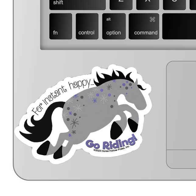Horse Hollow Press - Wholesale Sticker - 3" Tumbler Horse Sticker / Instant Happy / WATERPROOF