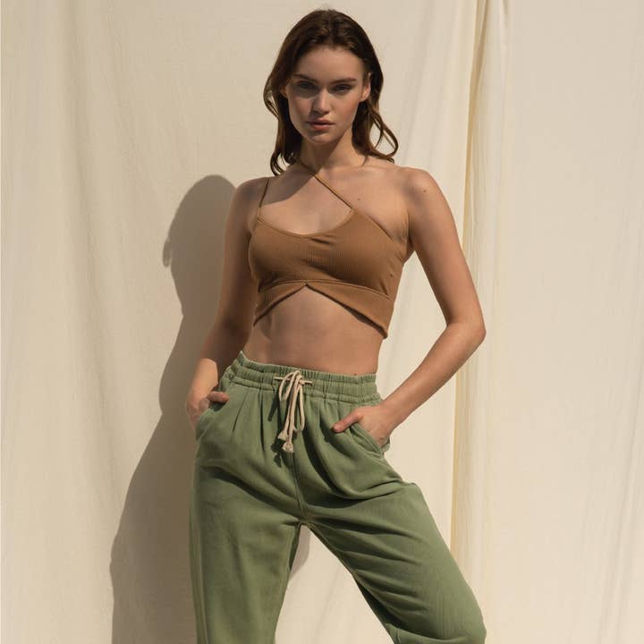 RIBBED SEAMLESS BRALETTE WITH DETAIL / WL22-6622 for wholesale by Wishlist Apparel