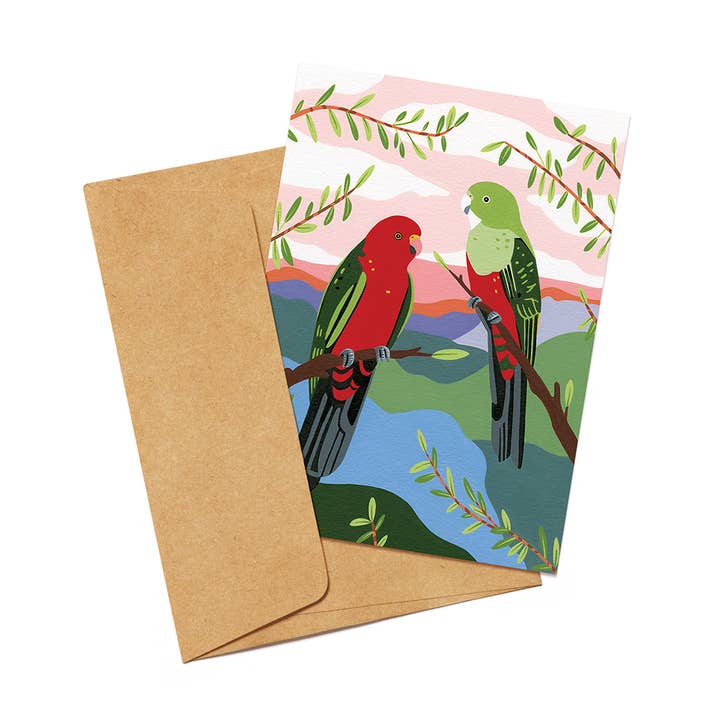 King Parrots Greeting Card for wholesale by Outer Island