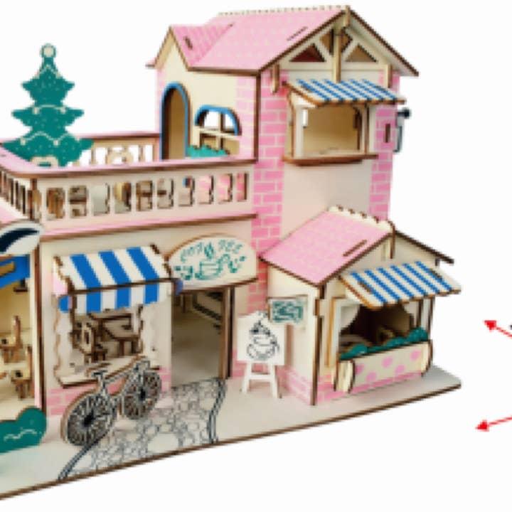 BestPysanky - Wholesale DIY Craft Kit - Coffee Shop Building Model Kit- Wooden Laser-Cut 3D Puzzle1