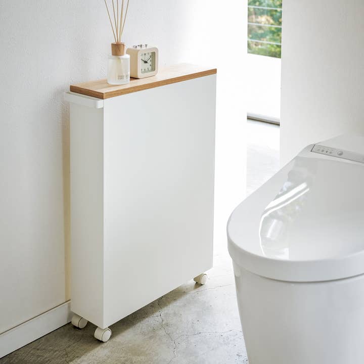 Yamazaki Home - Wholesale Free Standing Shelf - Tower Rolling Storage Cart - Steel