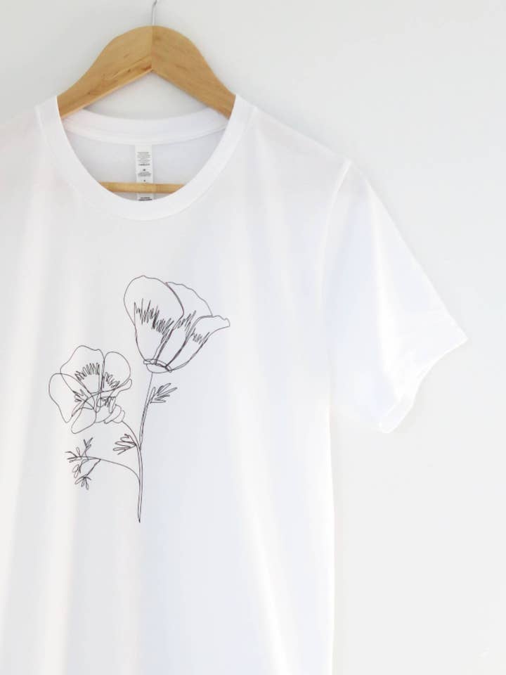 Rea - Tillverkad i Kalifornien, Vallmo T-shirt, MEDIUM för wholesale av Joseph + Sue