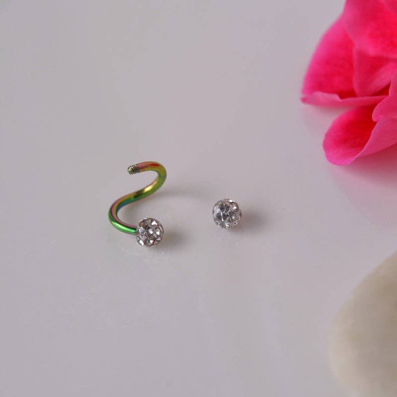 StockJWL - Vendita all'ingrosso Orecchini singoli - Piercing a Spirale Ritorto Piercing a Spirale Orecchini a Spirale in Acciaio Ondulato per Trago, Elica e Cartilagine Oro Argento Nero19