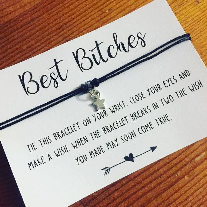 Best Bitches Wish Bracelet. Various Charms. Gift idea. for wholesale by Scent with Profanity